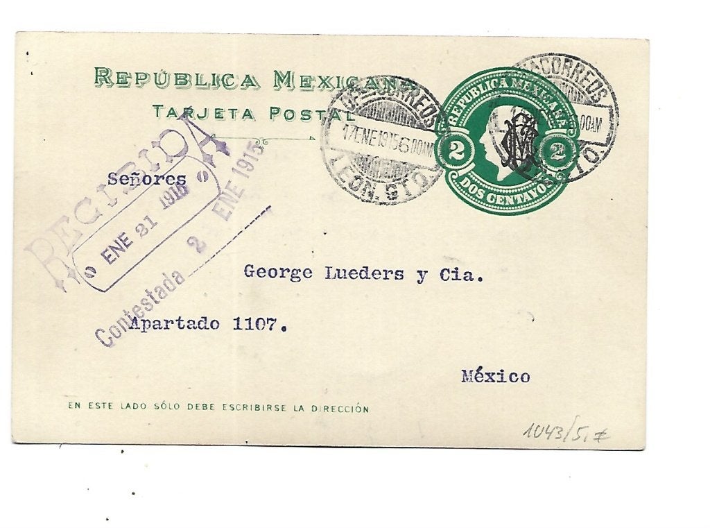 Mexico, Verzenden, Briefkaart