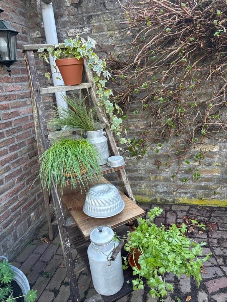 Prachtige brocante set – zinken items & bakvorm, Antiek en Kunst, Ophalen