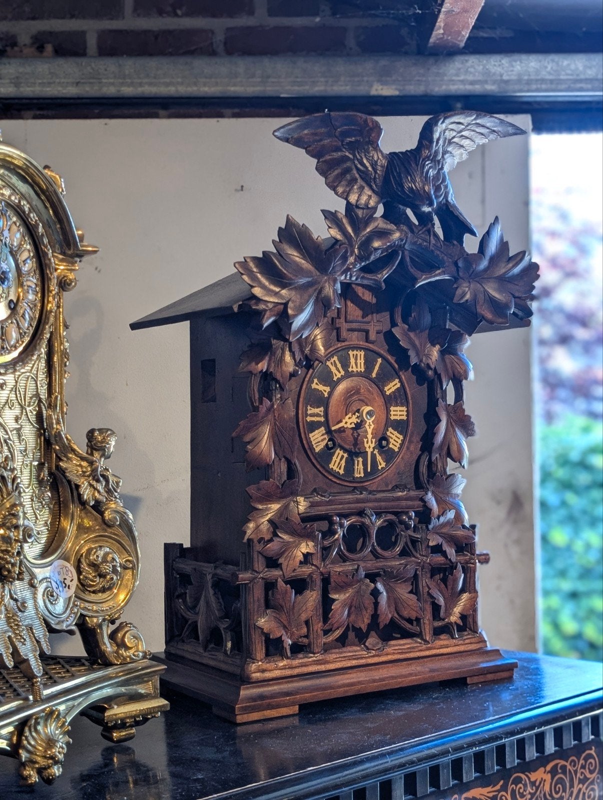 Antieke tafel klok koekoek snek uurwerk 55 cm. €620, Ophalen