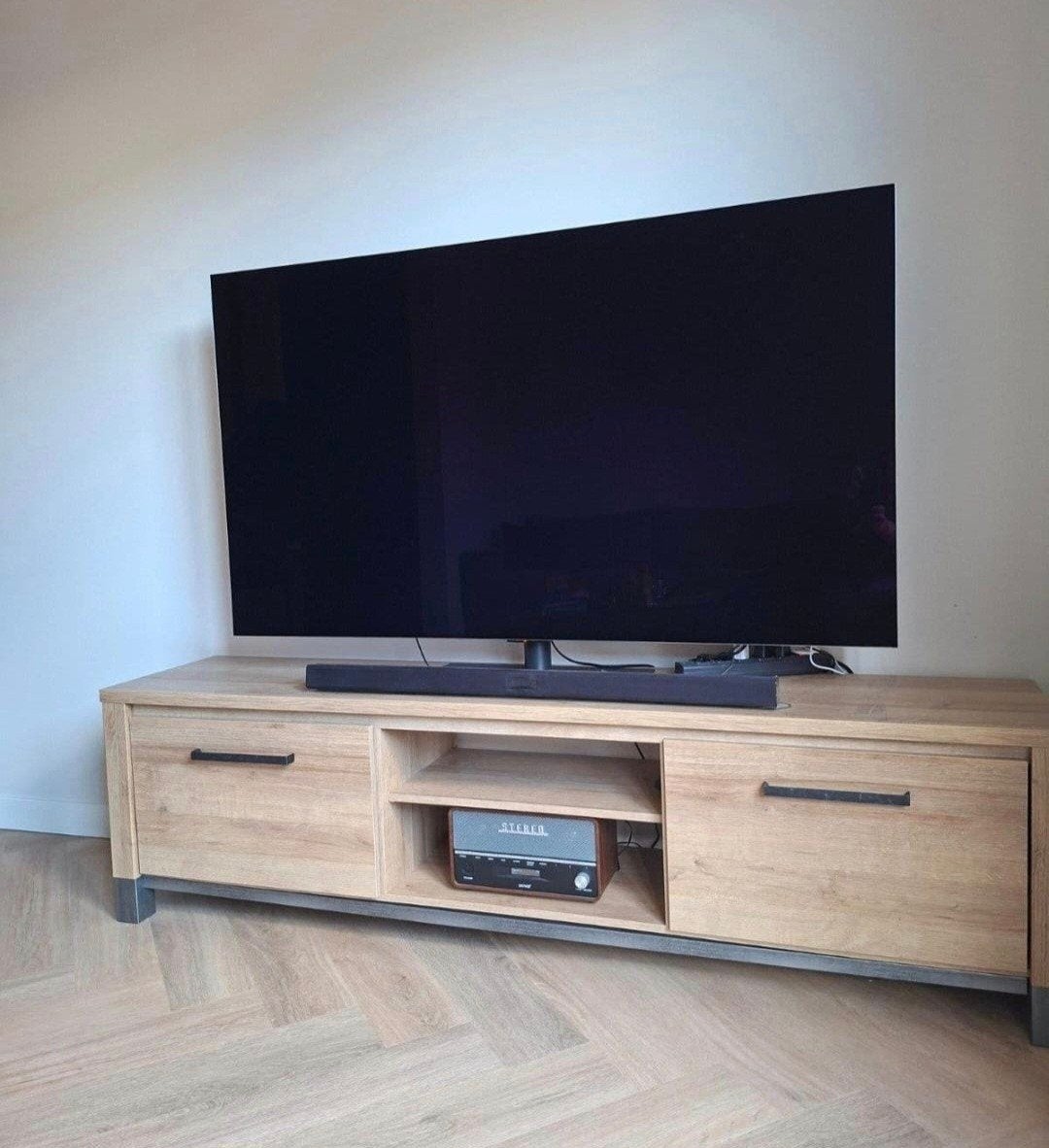 TV-meubel met opbergruimte, Huis en Inrichting, Ophalen, 150 tot 200 cm, Zo goed als nieuw, Modern Landelijk