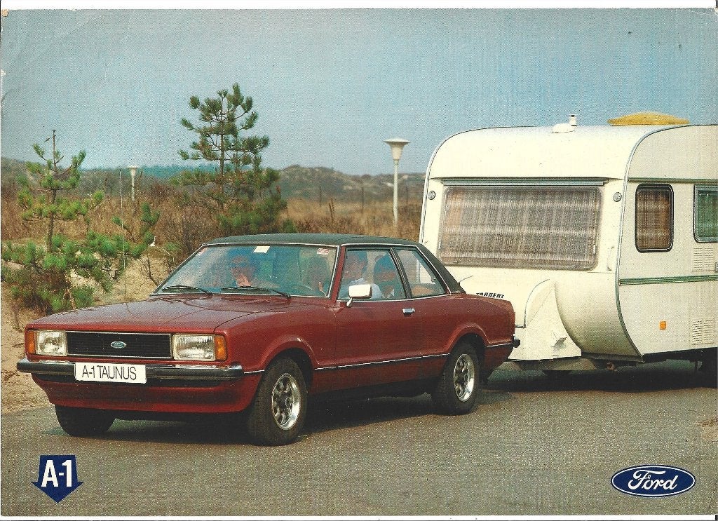 Ford Taunus met caravan reclame (fd36), Ophalen of Verzenden, Zo goed als nieuw, Overige merken