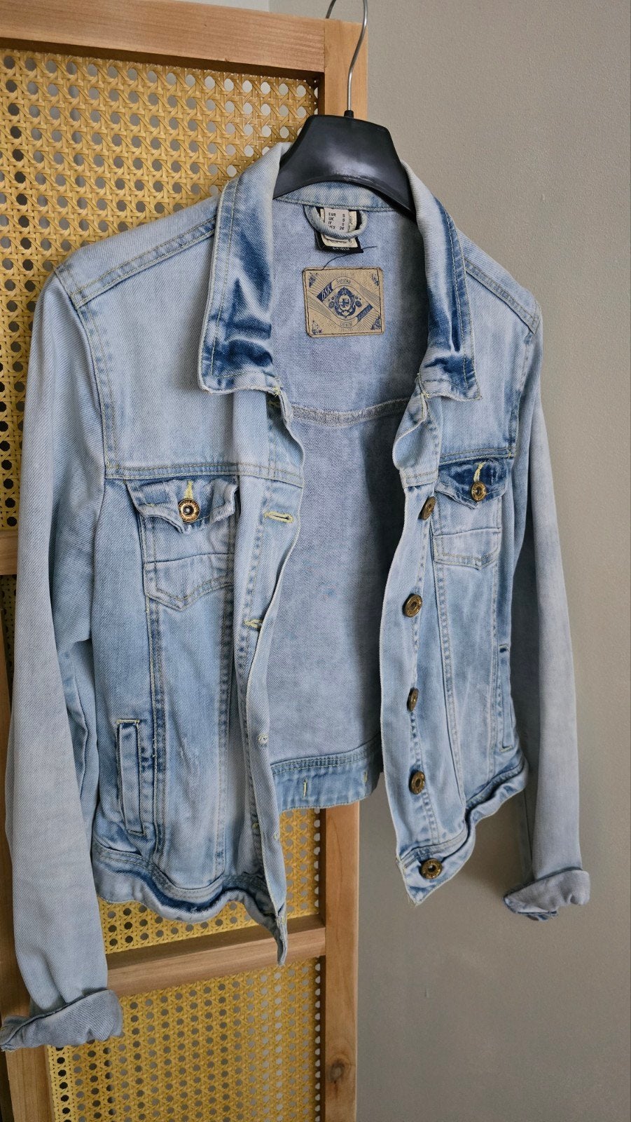 Leuk lichtblauw spijkerjasje maat S, Blauw, Ophalen of Verzenden, Onbekend, Maat 36 (S)