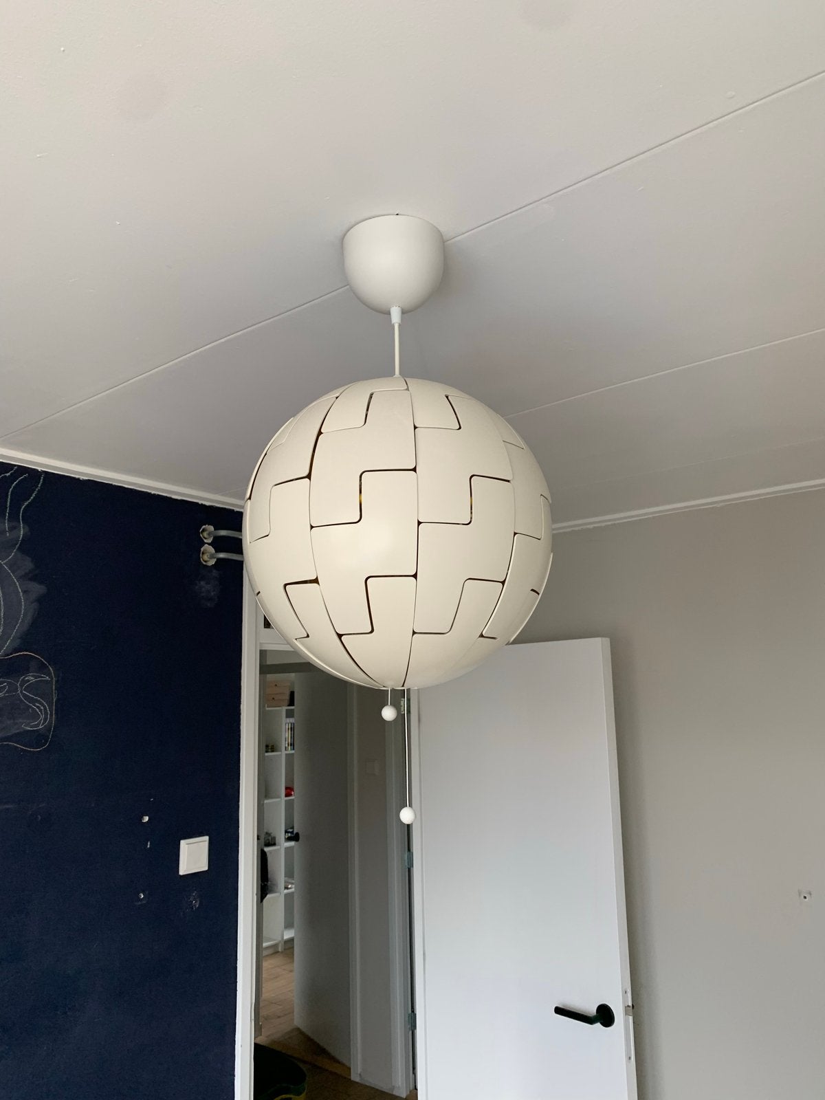 IKEA PS 2014 Hanglamp - Wit/Geel, Verstelbaar, Ophalen, Zo goed als nieuw, Kunststof, E27 (groot)