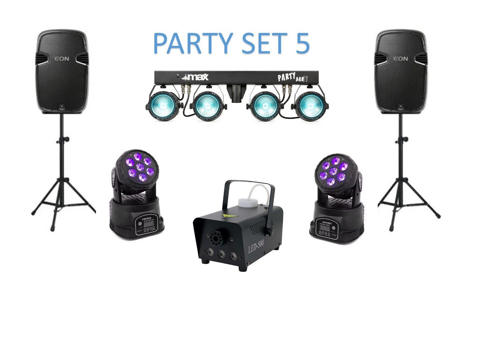 Plug and play speaker set en disco verlichting actieve pa, Ophalen, Gebruikt, Complete set