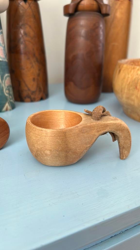 Vintage kleine houten Kuksa Sami drinkbeker, Ophalen of Verzenden, Zo goed als nieuw