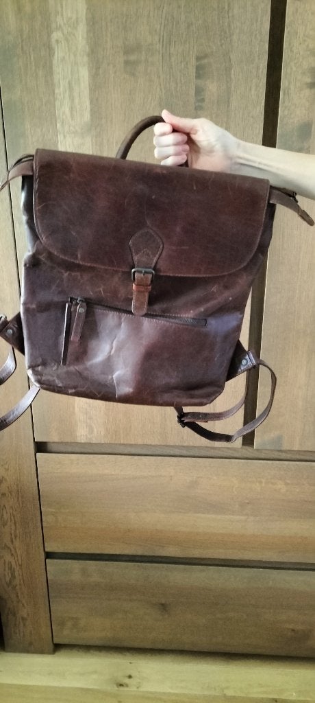 Leren rugtas, Ophalen of Verzenden, Zo goed als nieuw, Overige merken, 30 tot 45 cm