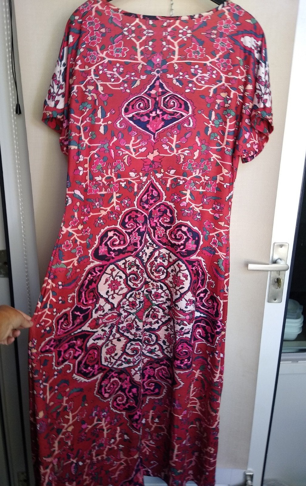 Hele mooie, soepele lange zomerjurk Oosters, Ibiza XL à XXL, Maat 46/48 (XL) of groter, Nieuw, Ophalen of Verzenden, Rood
