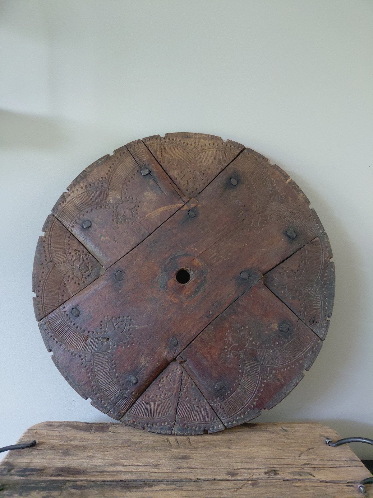 Zwaar houten ornament handsnijwerk 50 cm, Ophalen of Verzenden, Hout