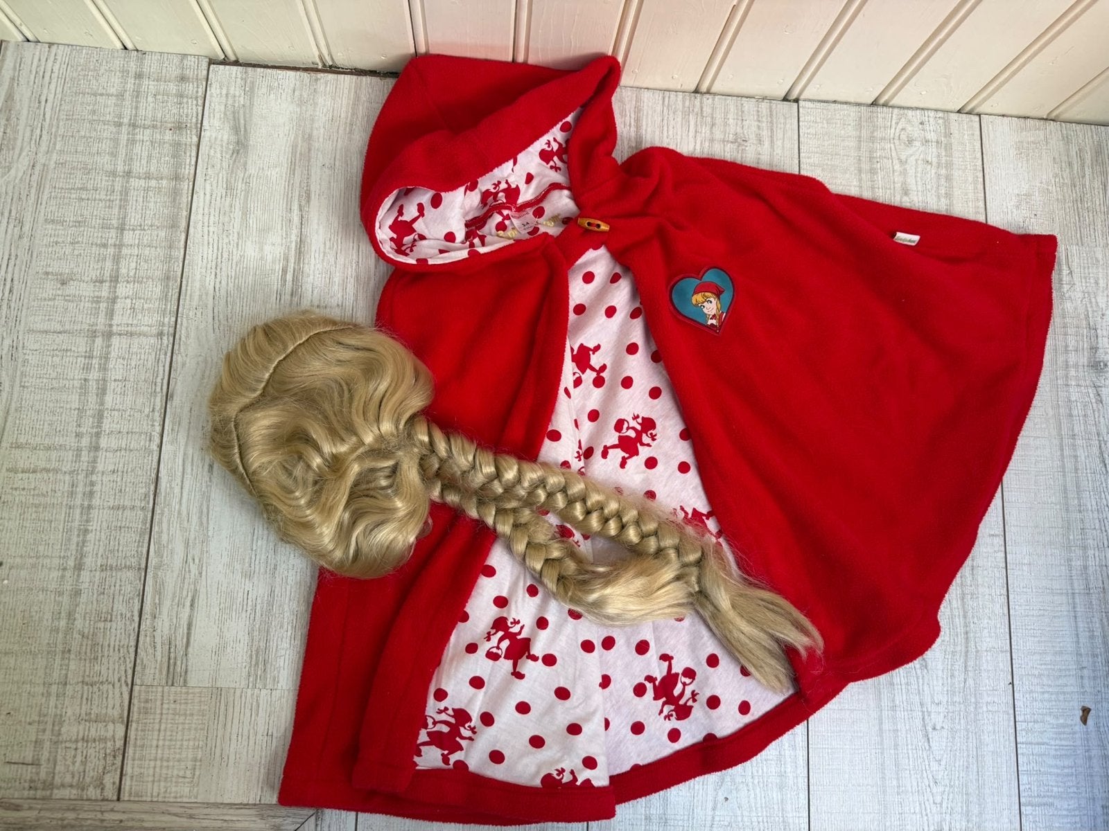 Roodkapje cape met pruik - Efteling, Ophalen of Verzenden, Gebruikt, Meisje