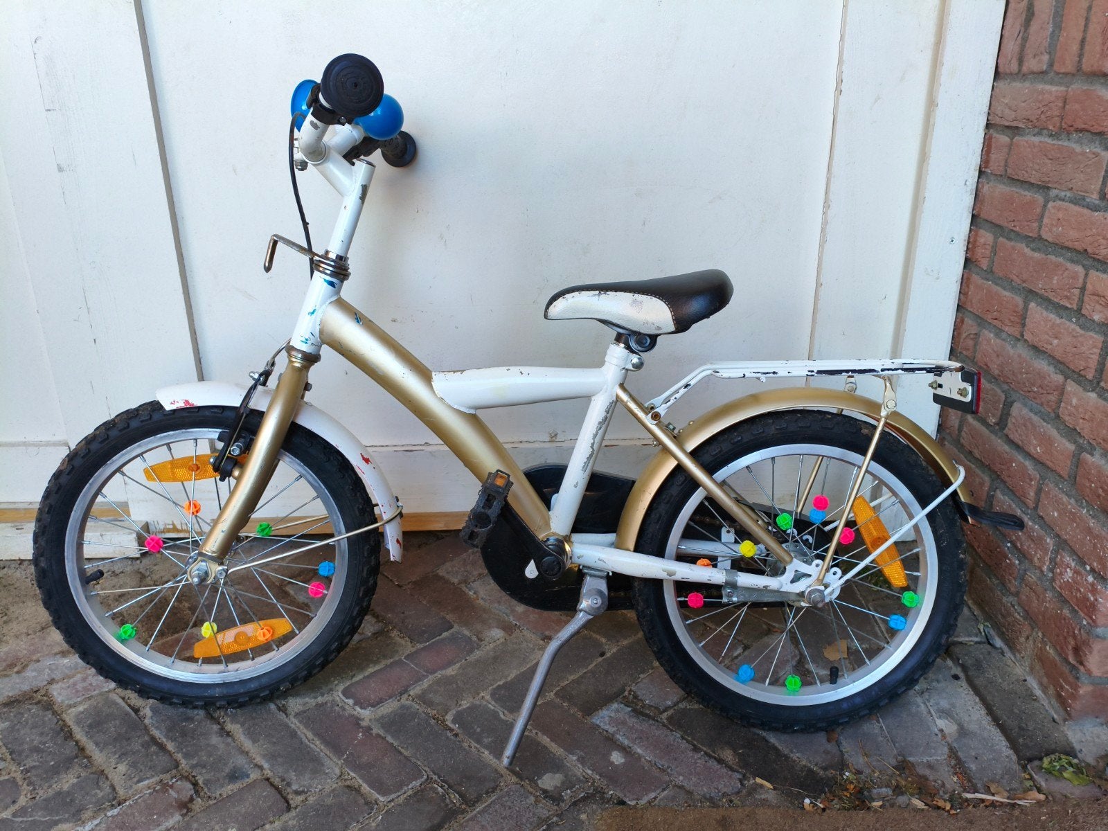 Kinderfiets 16 inch met terugtraprem en handrem, Ophalen, Gebruikt, Terugtraprem, 16 tot 20 inch