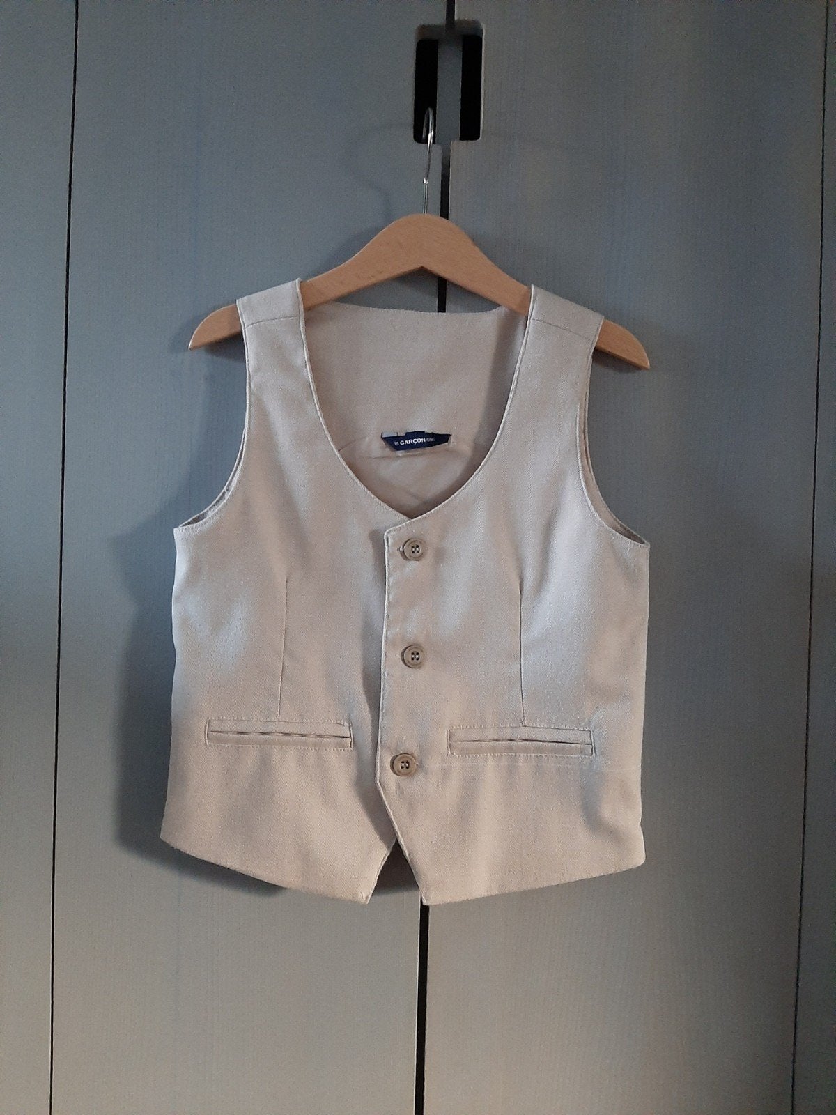 Le Chic Garcon gilet ecru maat 122/128, Overige typen, Le Chic, Ophalen of Verzenden, Zo goed als nieuw