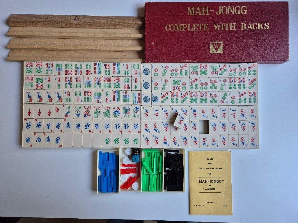 Complete mahjong set vintage, Drie of vier spelers, Ophalen of Verzenden, Gebruikt, HPG&S