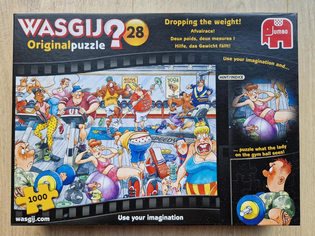 Wasgij Original 28: Dropping the Weight! 1000 stukjes, Ophalen of Verzenden, 500 t/m 1500 stukjes, Gebruikt, Legpuzzel
