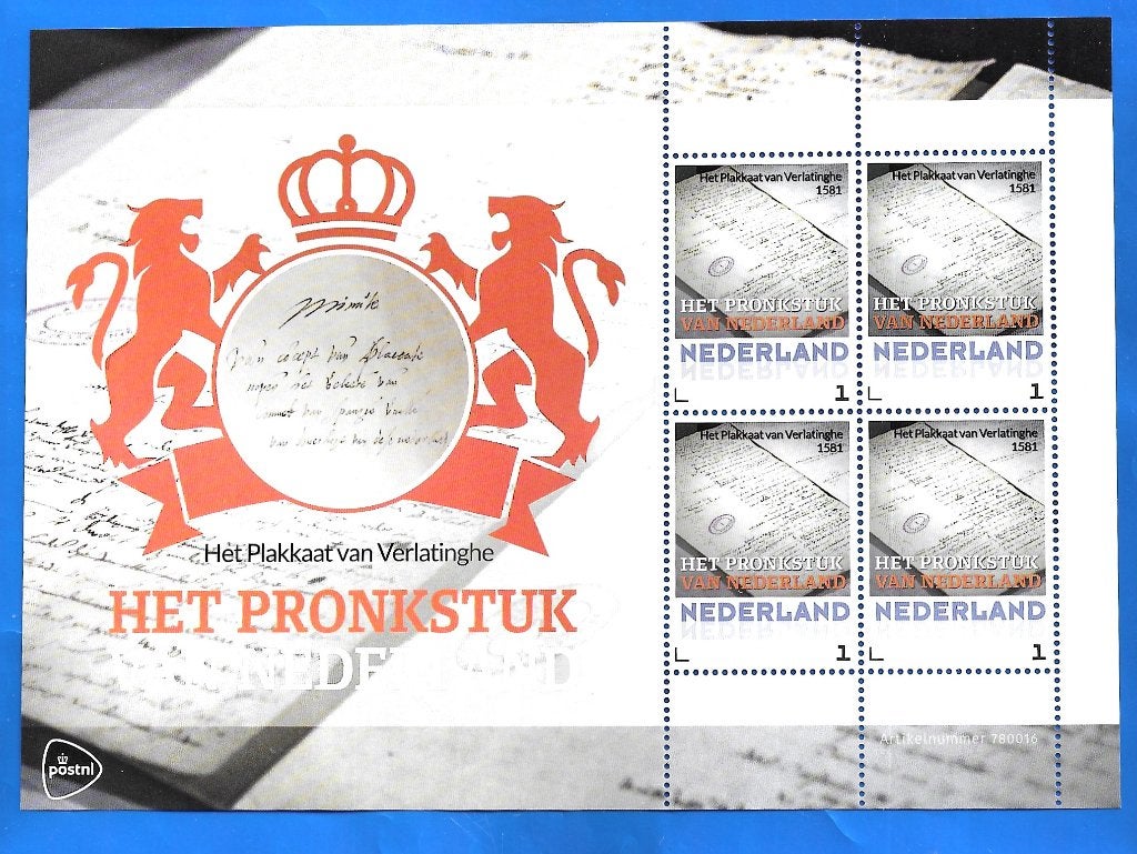Vel Pronkstuk van Nederland: Plakkaat van Verlatinge - 2018, Verzenden, Na 1940, Postfris