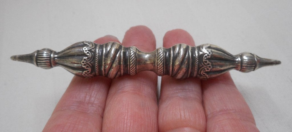 Zilveren vintage broche van breidoppen Niekerk nr.1039, Verzenden, Zo goed als nieuw, Zilver, Zilver