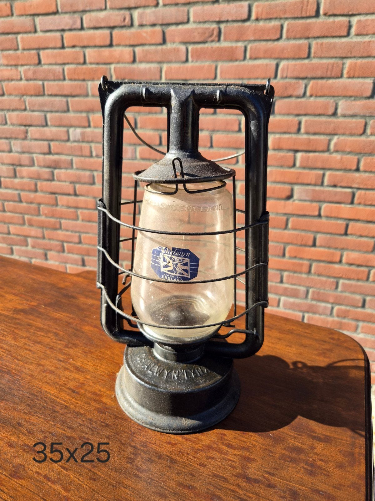 Oude Engelse stormlamp / petroleumlamp - 35 cm, Antiek en Kunst, Ophalen of Verzenden