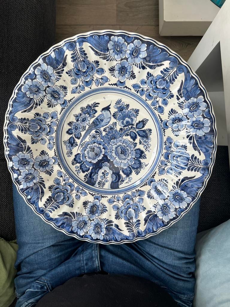 Delfts blauw wandbord 42,5 cm, Ophalen of Verzenden