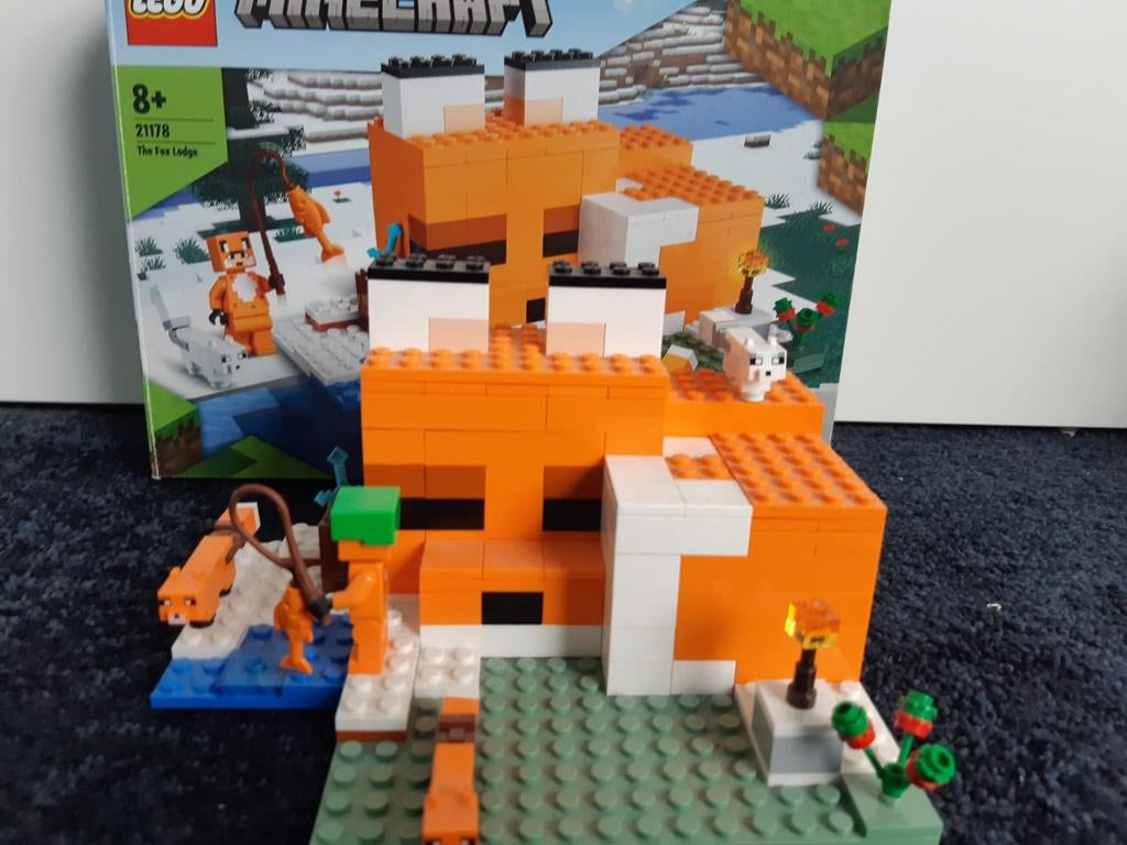 Lego Minecraft set 21178, fox lodge, Compleet, Minecraft, Lego, Ophalen of Verzenden