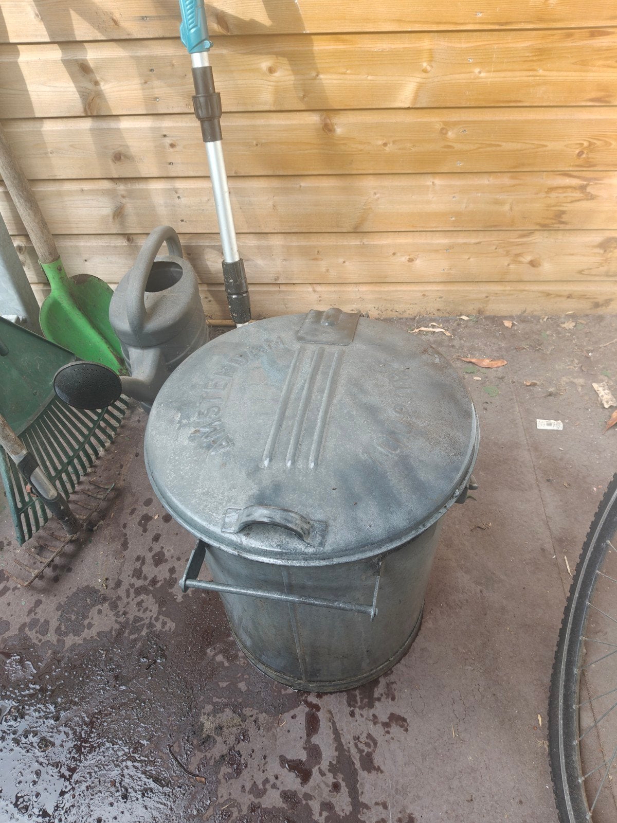 Vintage Amsterdamse Prullenbak - Gegalvaniseerd Metaal, Ophalen, 50 – 75, Gebruikt, 40 liter of meer