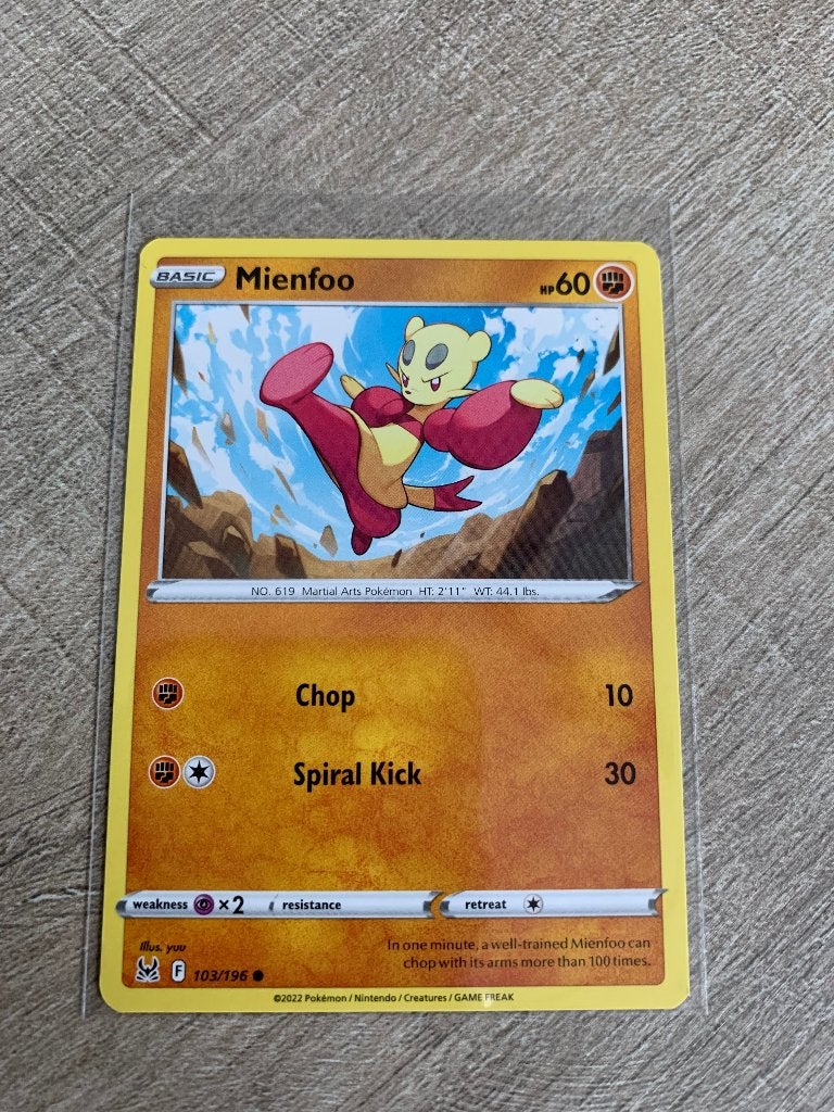Mienfoo 103/196 Lost Origin - Pokémon Kaart, Ophalen of Verzenden, Nieuw, Losse kaart