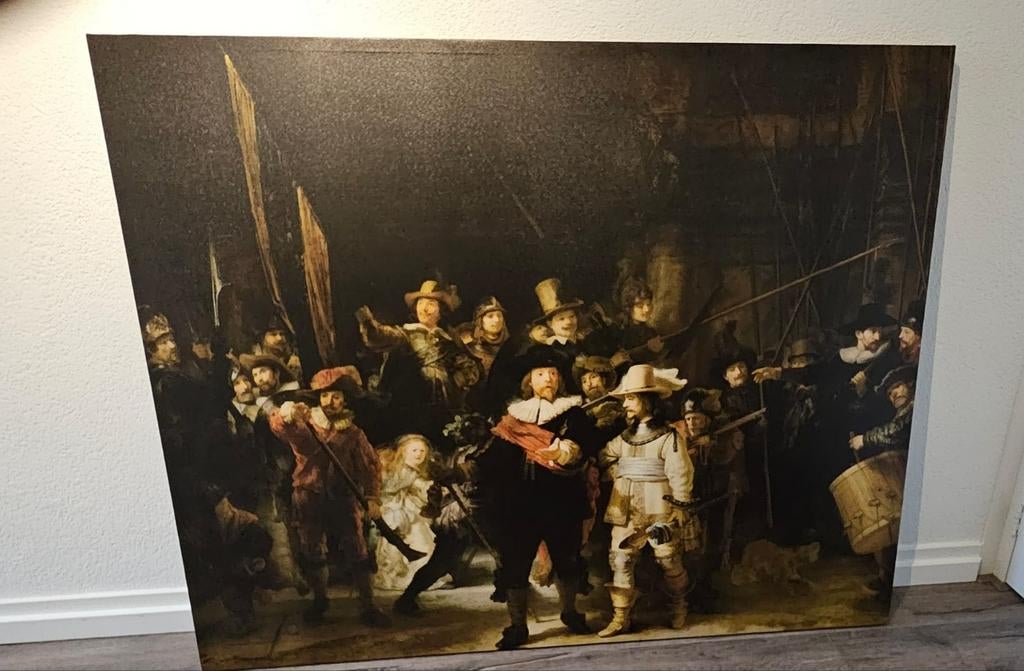 De Nachtwacht Canvas Schilderij - Rembrandt, Antiek en Kunst, Ophalen
