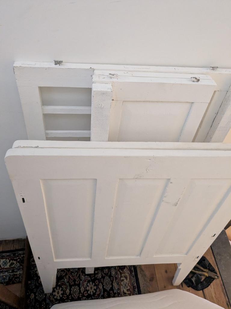 Vintage houten kinderbeframe - wit geverfd, Ophalen of Verzenden