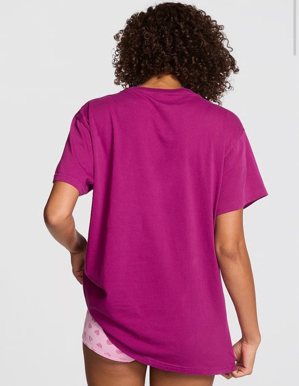 Victoria's Secret PINK Oversized T-shirt - Maat S, Paars, Nieuw, Ophalen of Verzenden, Korte mouw