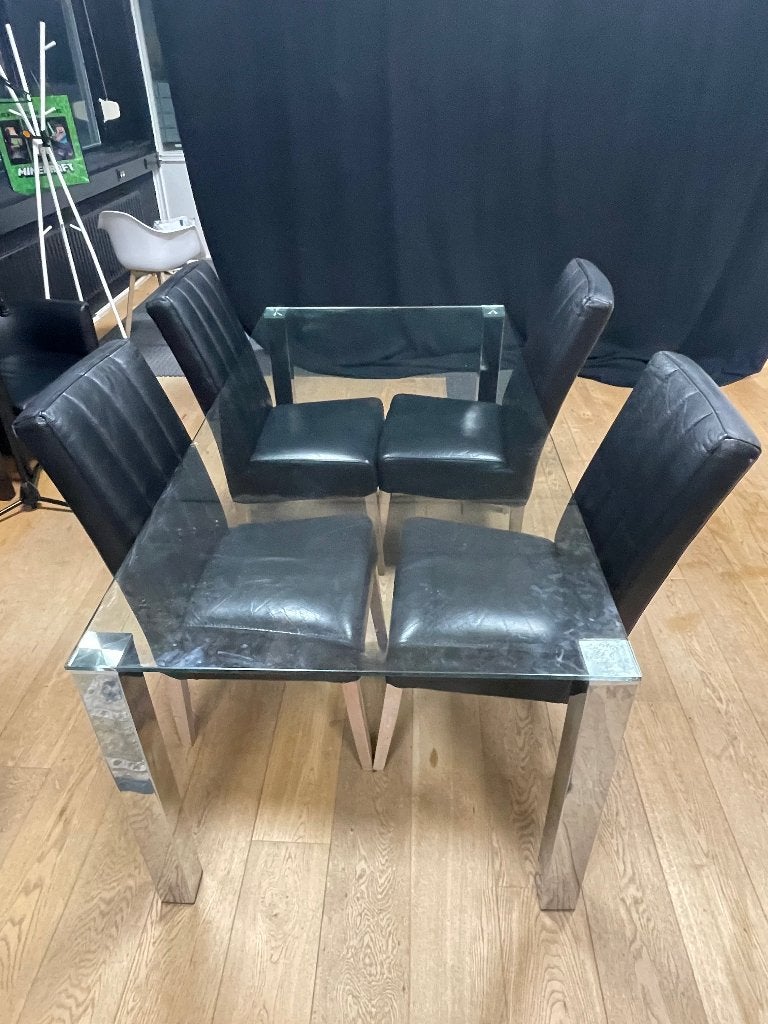 EetTafel Set Te Koop, Ophalen, Gebruikt, Rechthoekig, 50 tot 100 cm