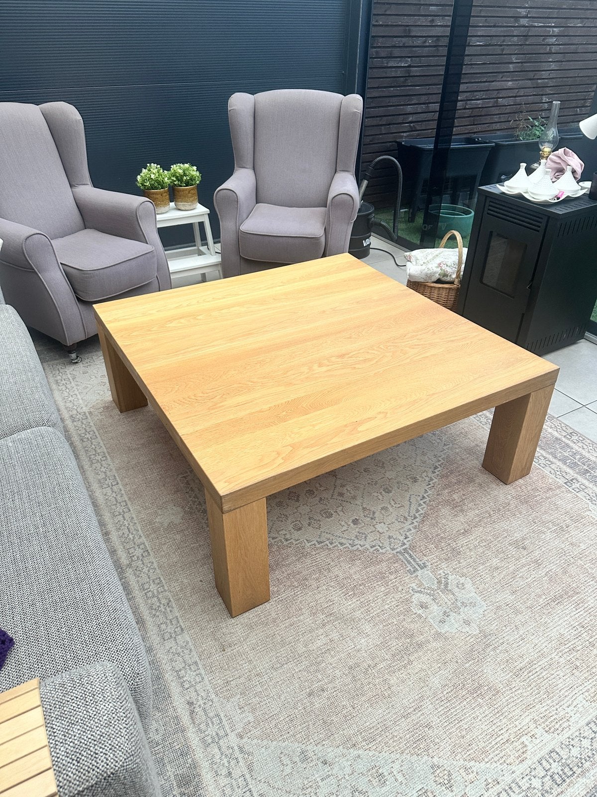Eiken tafel 120x120cm, Ophalen, 100 tot 150 cm, 50 tot 100 cm, Zo goed als nieuw