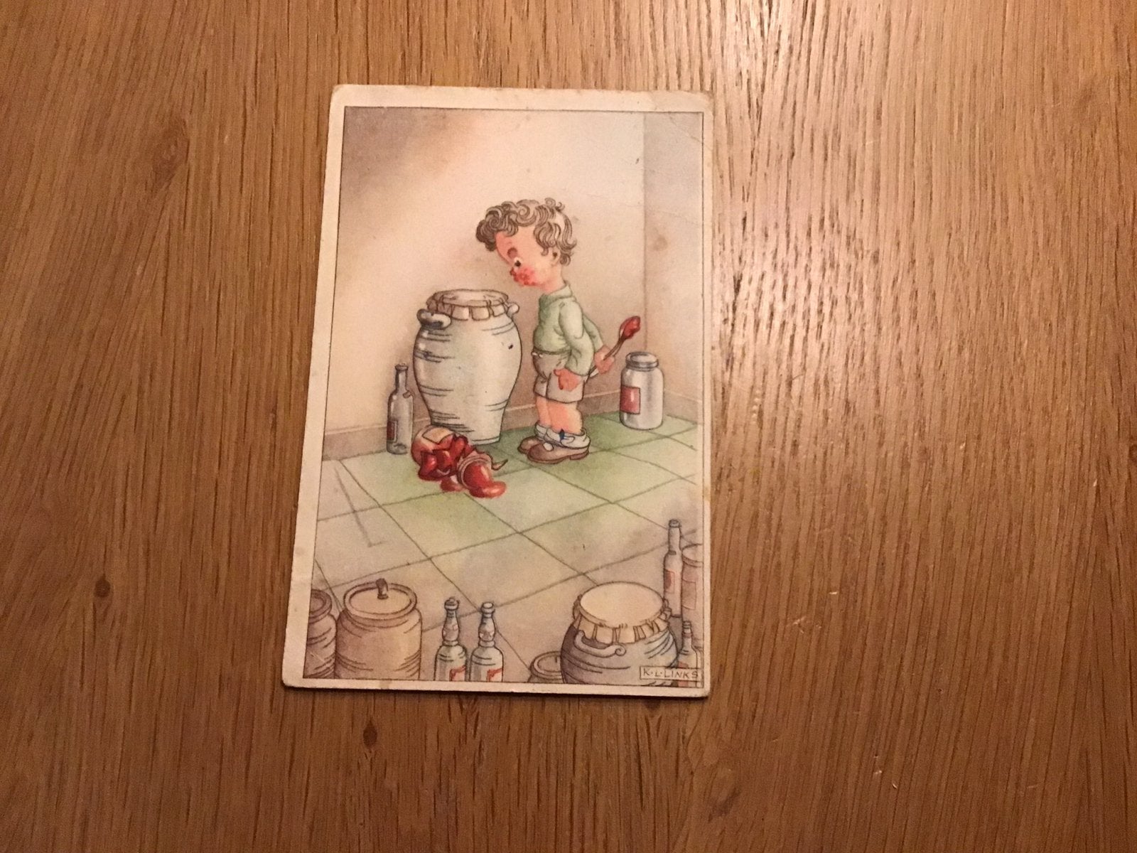 Kinderkaart  K. L. Links .Vintage., Verzamelen, Ophalen of Verzenden, 1940 tot 1960, Kinderen