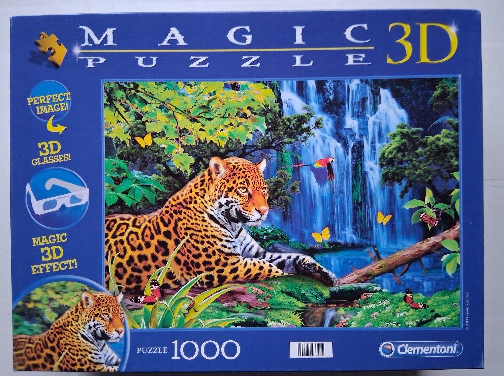 Clementoni Magic 3D Puzzel 1000 stukjes - Jaguar, Ophalen of Verzenden, 500 t/m 1500 stukjes, Zo goed als nieuw, Legpuzzel