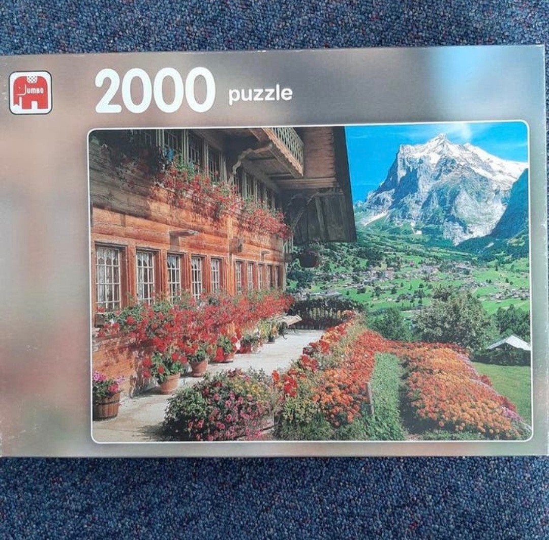 Jumbo ,Zwitsers Chalet en alpenlandschap,2000 stukjes, Ophalen of Verzenden, Meer dan 1500 stukjes, Gebruikt, Legpuzzel