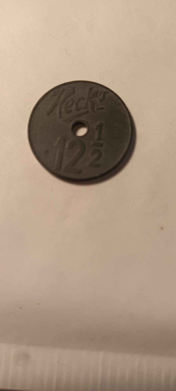 Hecks 1 1/2 penning munt, Postzegels en Munten, Penningen en Medailles, Ophalen of Verzenden, Brons, Buitenland