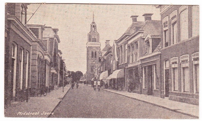 Joure - Midstraat - mindere kwaliteit, Verzenden, 1940 tot 1960, Gelopen, Friesland