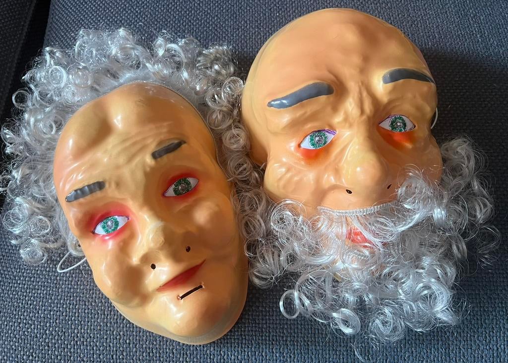 Masker Sarah en Abraham, Hobby en Vrije tijd, Feestartikelen, Ophalen, Gebruikt, Abraham of Sarah