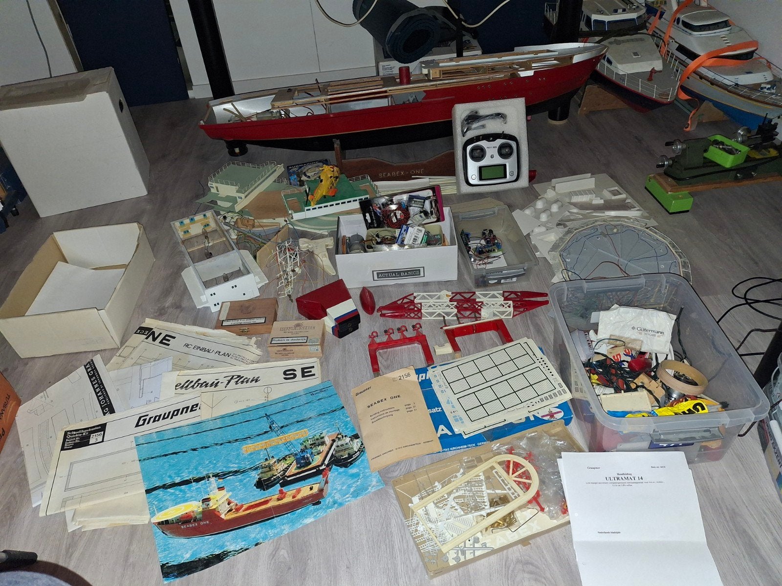 RC Boot Project - Sleper veel onderdelen en afstandsbedie, Ophalen, Gebruikt