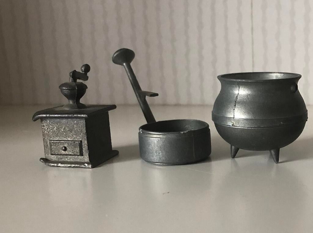 iniatuur letterbak figuurtjes 3 stuks, Antiek en Kunst, Antiek | Tin, Ophalen of Verzenden