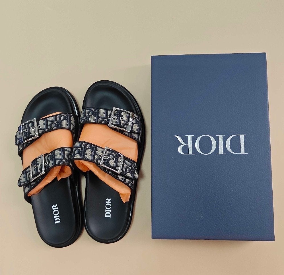 Dior Aqua Oblique Sandal Slippers, Ophalen of Verzenden, Nieuw, Zwart