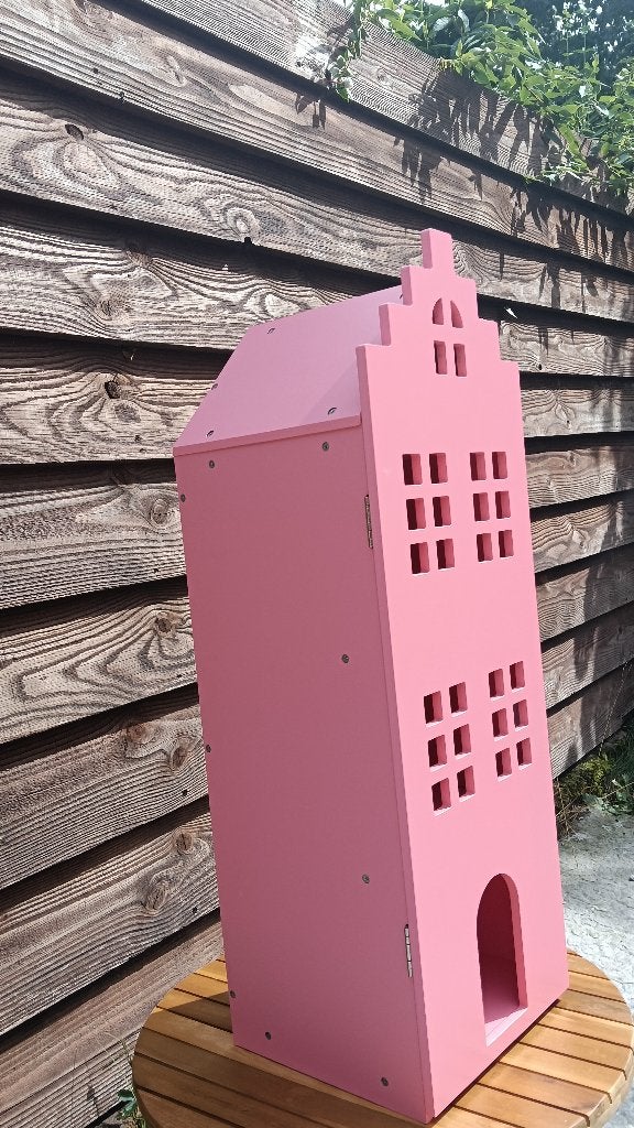 Kastje/ speelhuisje grachtenpand roze Hema, Ophalen, Zo goed als nieuw, Poppenhuis