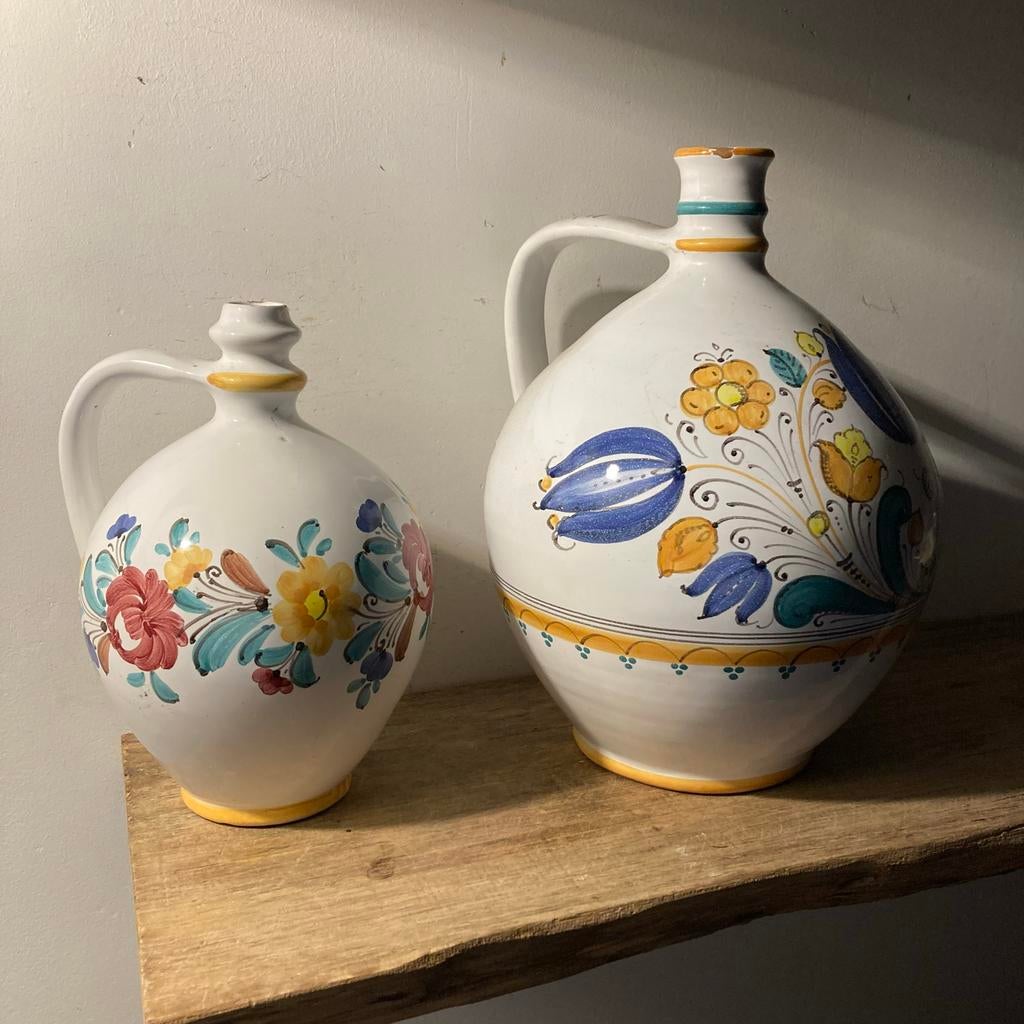 Vintage Portugese Kruiken - Handbeschilderd Aardewerk, Ophalen of Verzenden