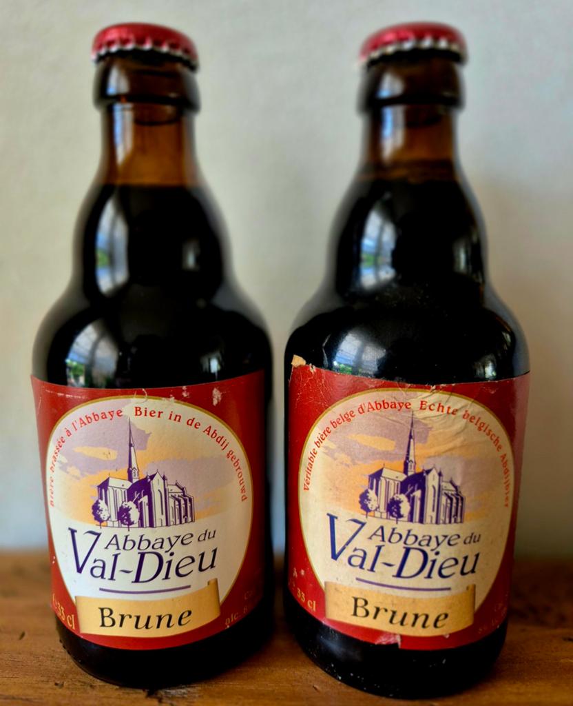 0,33cl volle flessen VAL-DIEU brune abdij bier 8 % 1997+2000, Ophalen of Verzenden, Zo goed als nieuw, Flesje(s), Overige merken