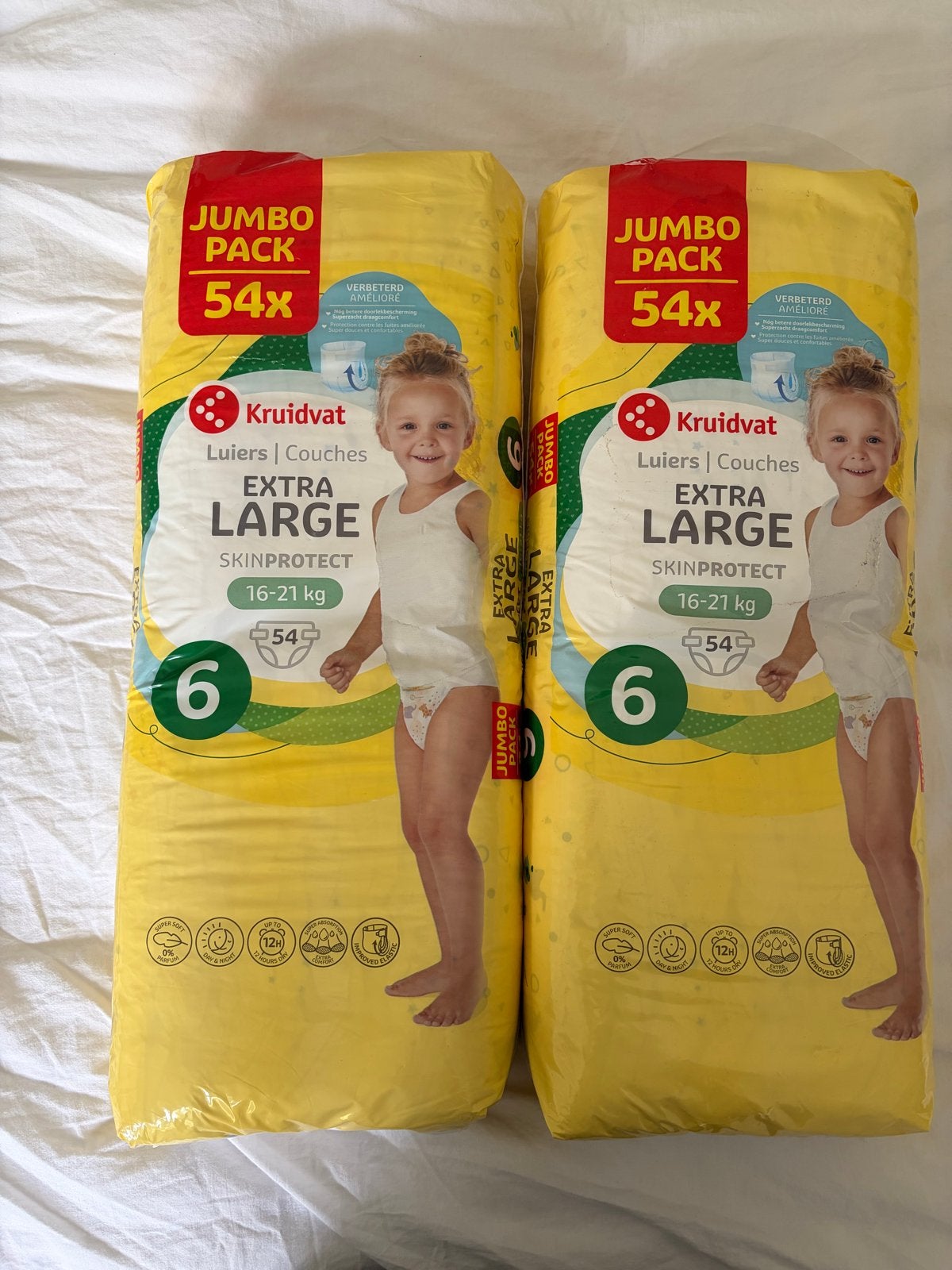 2x Kruidvat Luiers Extra Large Maat 6 (16-21 kg) - Nieuw, Ophalen, Nieuw