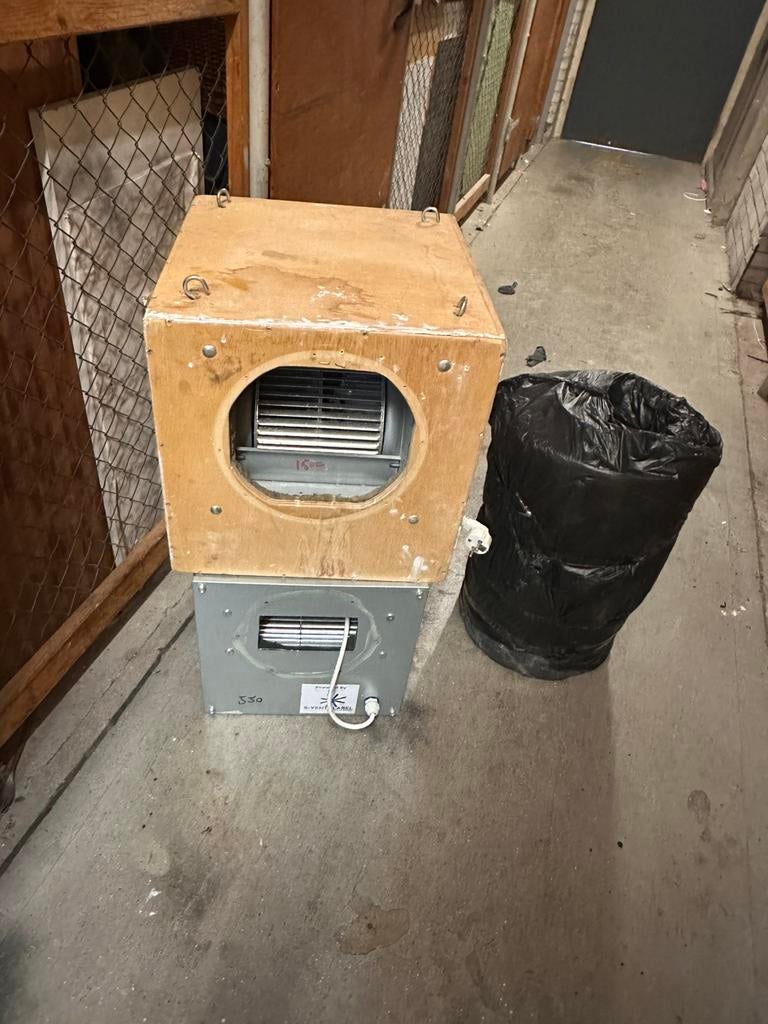 2x afzuigers/koolstoffilter/15litterpotten/kweekspullen, Doe-het-zelf en Verbouw, Ventilatie en Afzuiging, Ophalen of Verzenden