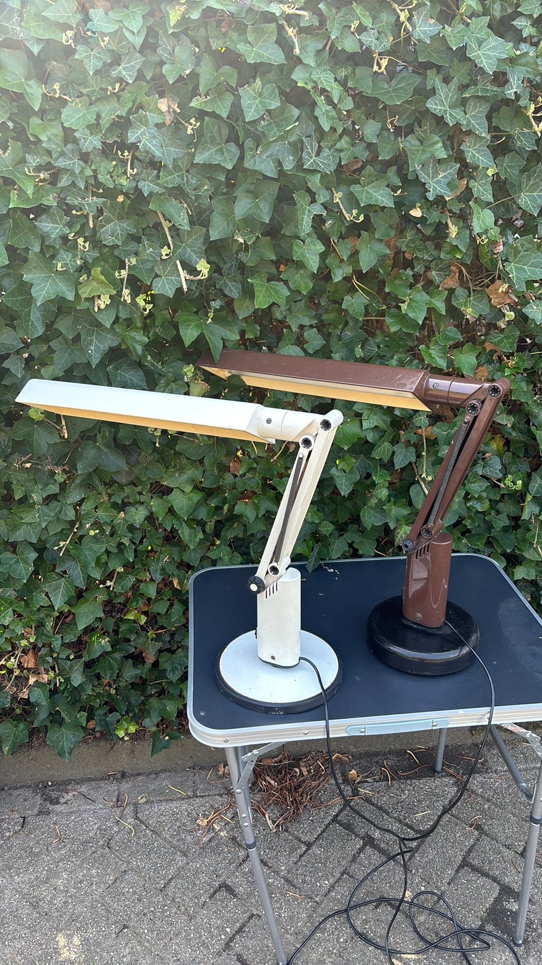 Twee jaren 70 fagerhult design bureaulamp lucifer, Ophalen, Gebruikt