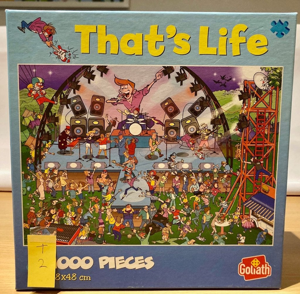 T2  legpuzzel Thats life 1000 stukjes, Ophalen of Verzenden, 500 t/m 1500 stukjes, Zo goed als nieuw, Legpuzzel