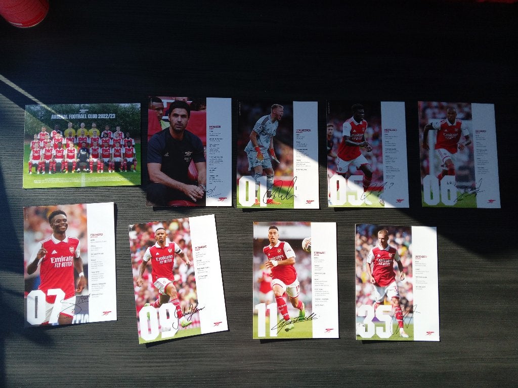Gesigneerde Arsenal FC spelerskaarten 2022-2023, Ophalen of Verzenden, Zo goed als nieuw, Buitenlandse clubs, Spelerskaart