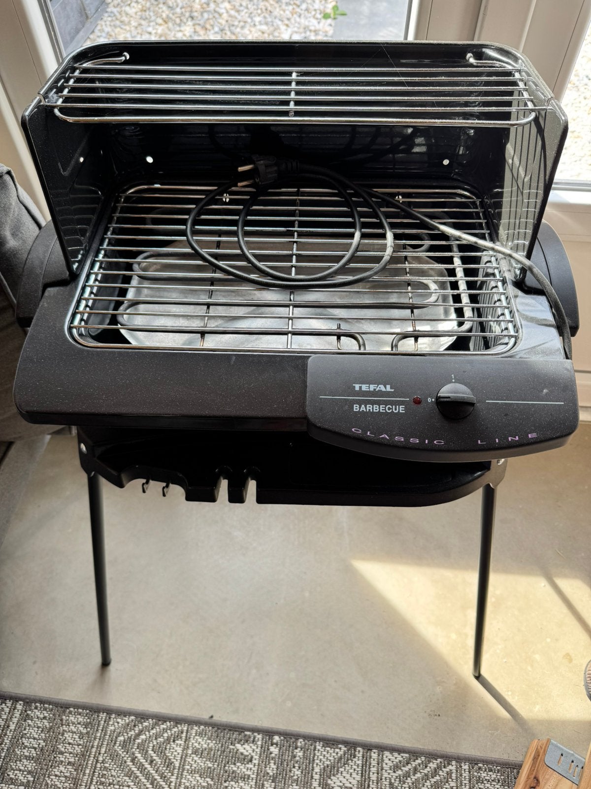 Tefal elektrische barbecue op standaard, Ophalen, Gebruikt