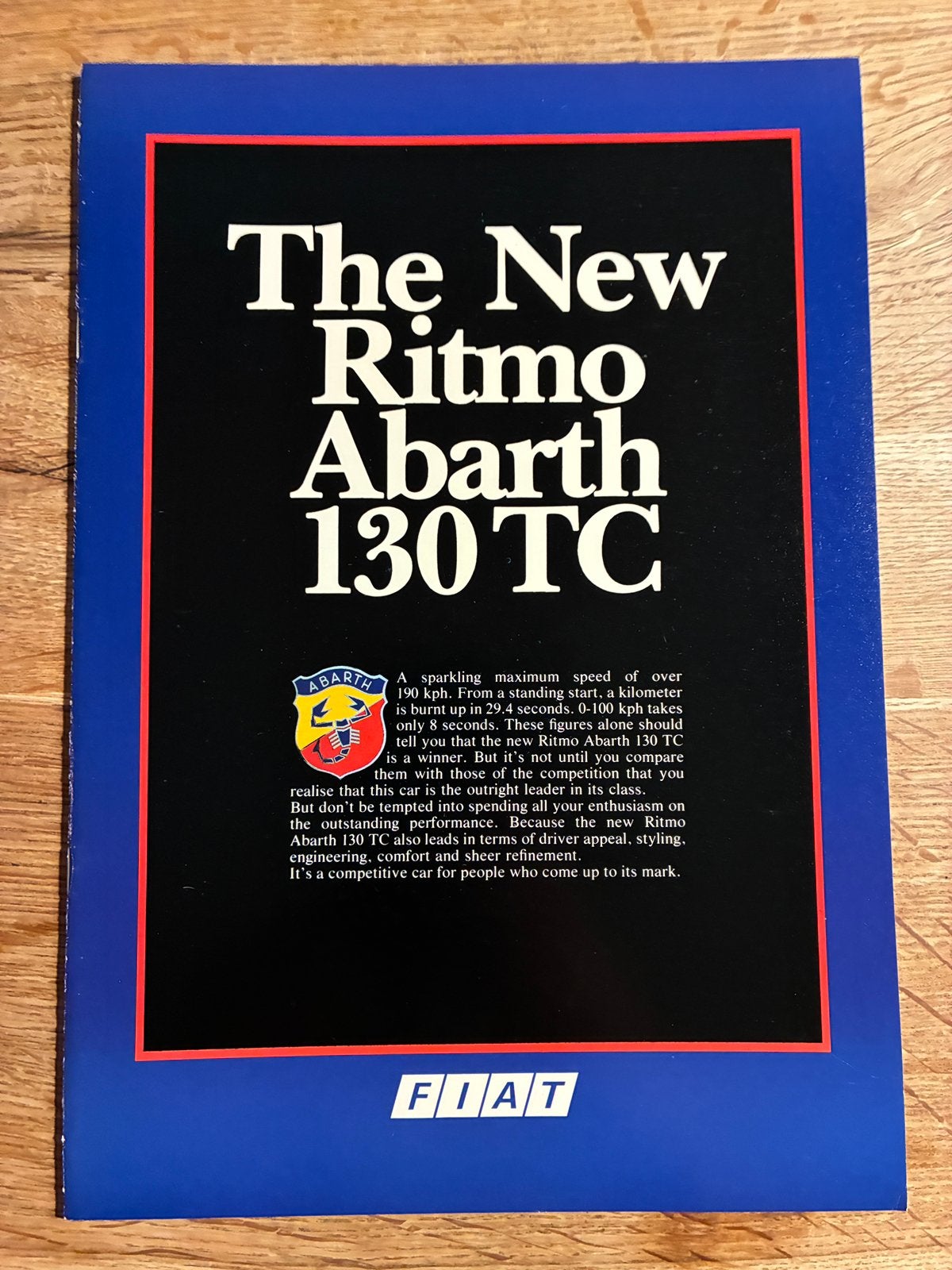 Fiat Ritmo Abarth 130TC brochure 7/83, Verzenden, Zo goed als nieuw, Overige merken