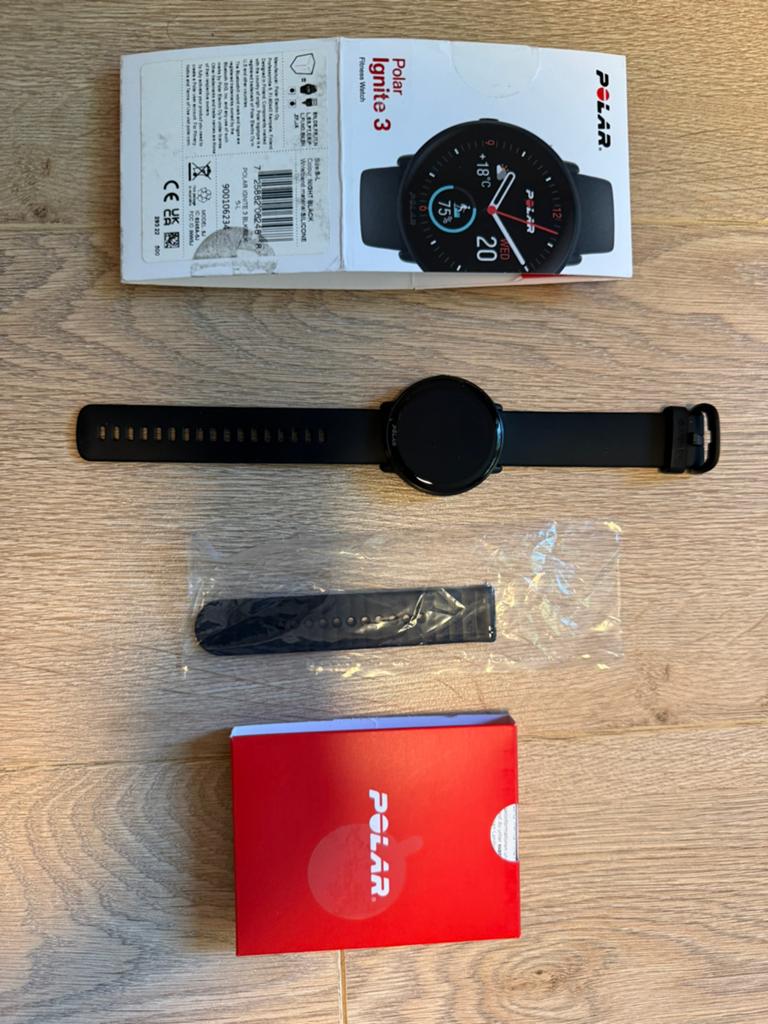 Polar Ignite 3 sporthorloge, Ophalen, Gebruikt, Zwart, Android