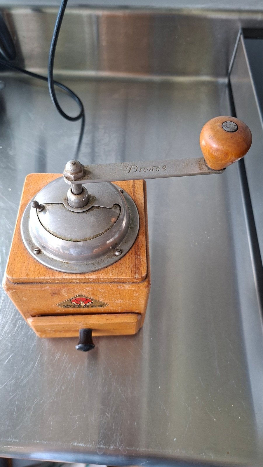 Vintage houten koffiemolen - Dienes, Ophalen of Verzenden